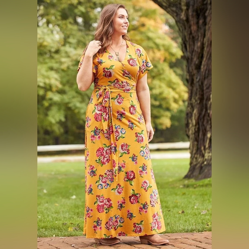 Floral Yellow Maxi Dress